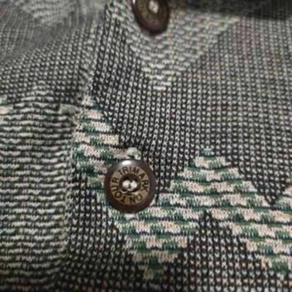 Kids Green Patterned Polo Shirt with Black Collar - Picture 4 of 7